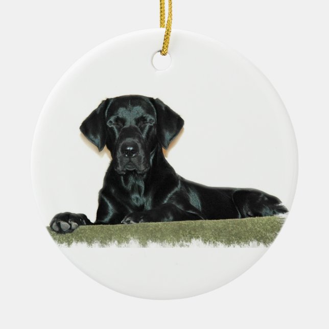 Black Lab Ornament (Front)