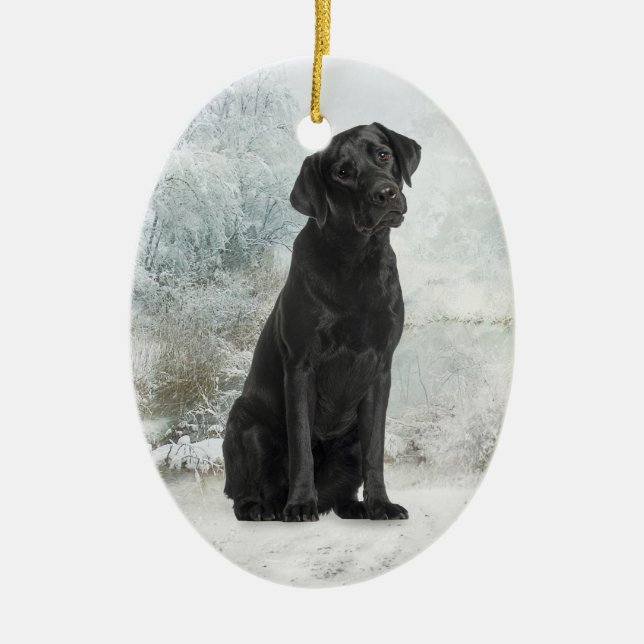 Black Lab Ornament (Front)