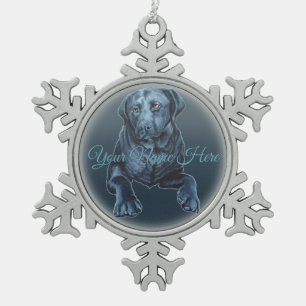 Black Lab Ornament Blue Dog Christmas Decoration
