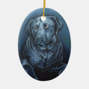 Black Lab Ornament Personalised Blue Dog Ornament