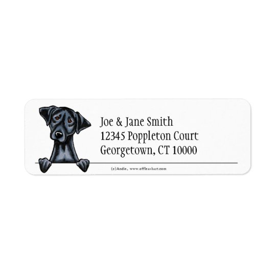 Black Lab Over the Line Return Address Label