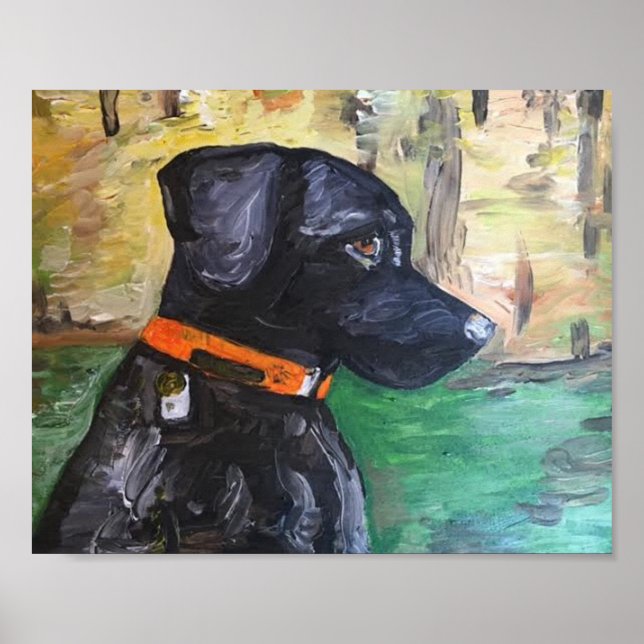 Black Lab Painting Poster (Front)