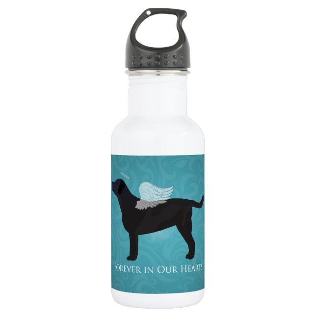 Black Lab Pet Memorial Sympathy Pet Loss Design 532 Ml Water Bottle (Front)