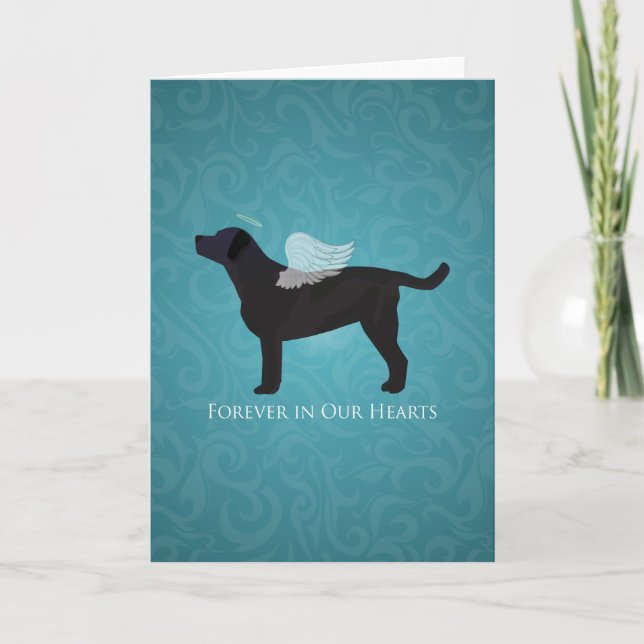 Black Lab Pet Memorial Sympathy Pet Loss Design Card (Front)