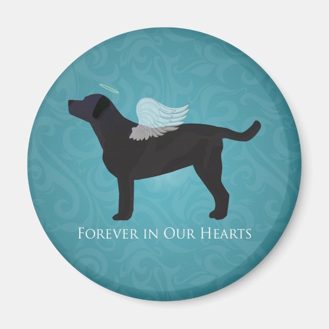 Black Lab Pet Memorial Sympathy Pet Loss Design Magnet (Front)