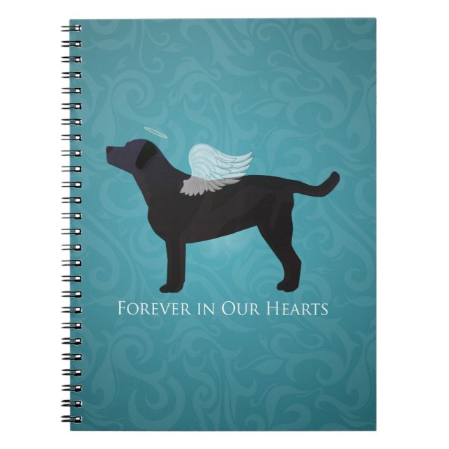 Black Lab Pet Memorial Sympathy Pet Loss Design Notebook (Front)