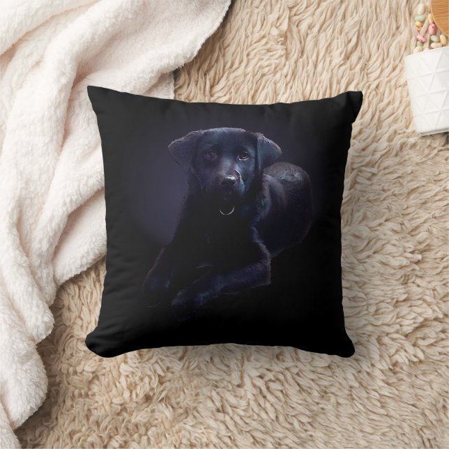  Black Lab Pillow Rosey Puppy Dog Throw Pillow (Blanket)