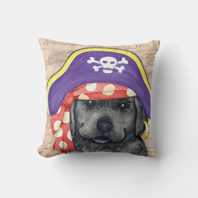 Black Lab Pirate Cushion (Front)