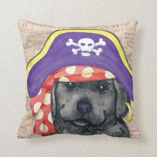 Black Lab Pirate Cushion