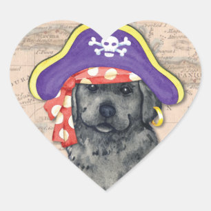 Black Lab Pirate Heart Sticker