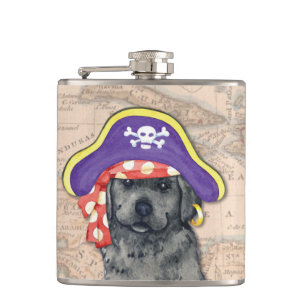 Black Lab Pirate Hip Flask