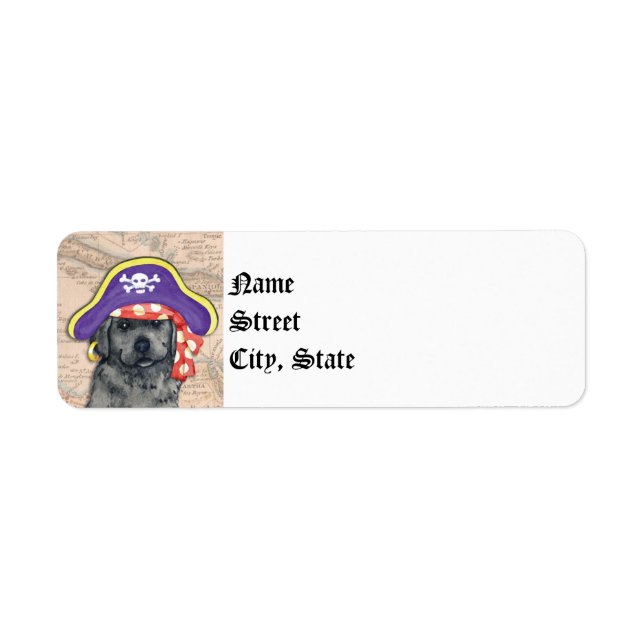 Black Lab Pirate Return Address Label (Front)