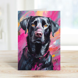 Black Lab Portrait Modern Art Card