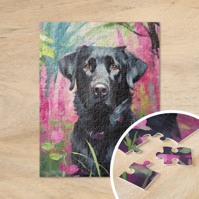Black Lab Portrait Modern Art Jigsaw Puzzle (Creator Uploaded)