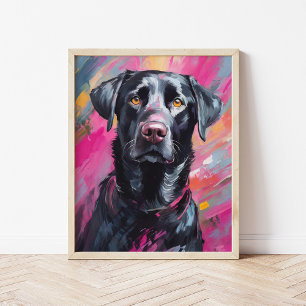 Black Lab Portrait Modern Art Poster