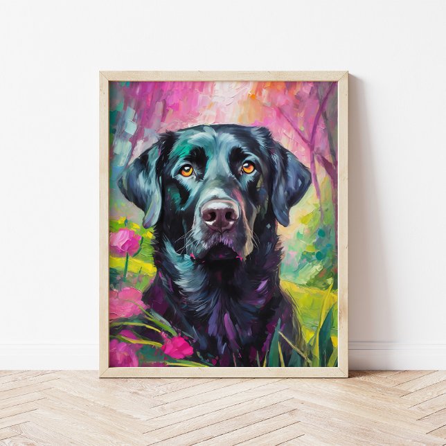 Black Lab Portrait Modern Art Poster (Creator Uploaded)