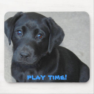 Black Lab Pup Playtime Mouse Pad