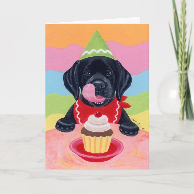 Black Lab Puppy Birthday Party Invitation (Front)