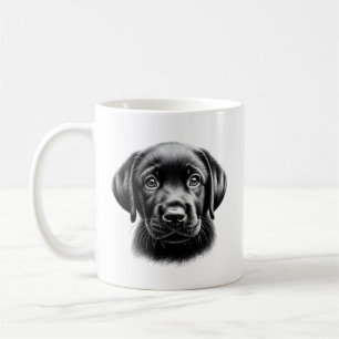 Black Lab Puppy Crewneck Sweatshirt, Cute Dog Draw Coffee Mug