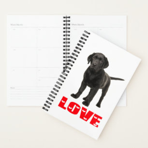 Black Lab Puppy Dog Love Labrador Retriever Plan Planner