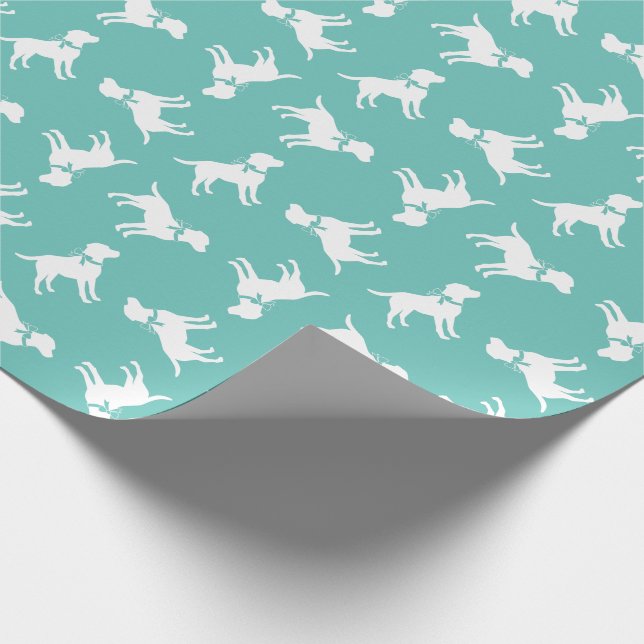 Black Lab Puppy Labrador Dog  Wrapping Paper (Corner)