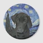 Black Lab Puppy Starry Night Van Gogh Inspired Magnet<br><div class="desc">Black Lab Puppy Starry Night Van Gogh Inspired</div>