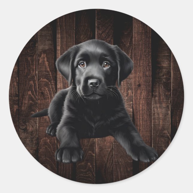  Black Lab Puppy Stickers (Front)