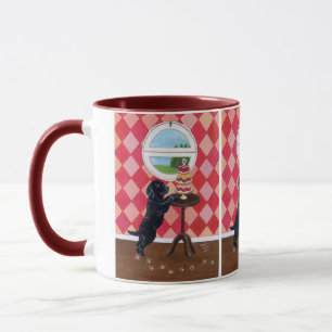 Black Lab Puppy with Cupcakes Mug