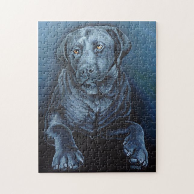 Black Lab Puzzle Personalised Dog Art Puzzles (Vertical)