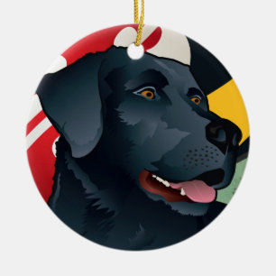Black Lab Retriever of Maryland Ceramic Ornament