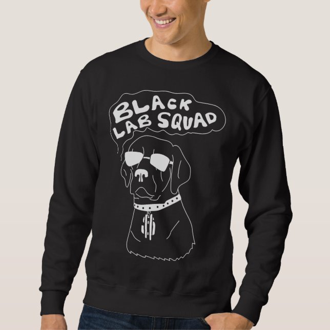 Black Lab Squat Labrador Retriever Idea Dog Sweatshirt (Front)