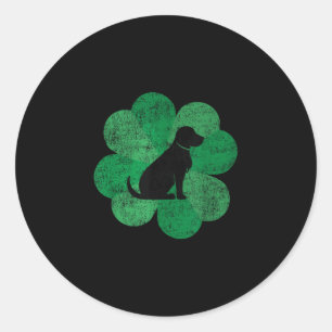 Black Lab St. Patricks Day Shirt - Retro Labrador Classic Round Sticker