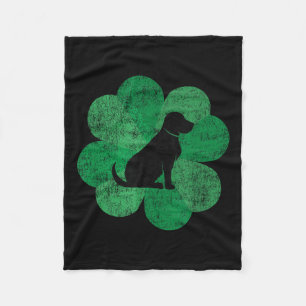 Black Lab St. Patricks Day Shirt - Retro Labrador Fleece Blanket