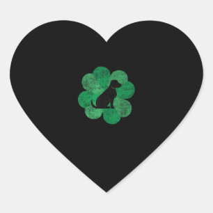 Black Lab St. Patrick's Day Shirt - Retro Labrador Heart Sticker