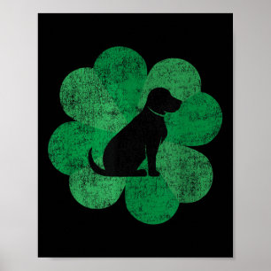 Black Lab St. Patricks Day Shirt - Retro Labrador  Poster