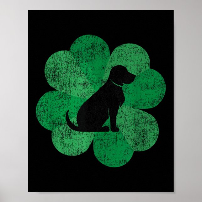 Black Lab St. Patricks Day Shirt - Retro Labrador  Poster (Front)