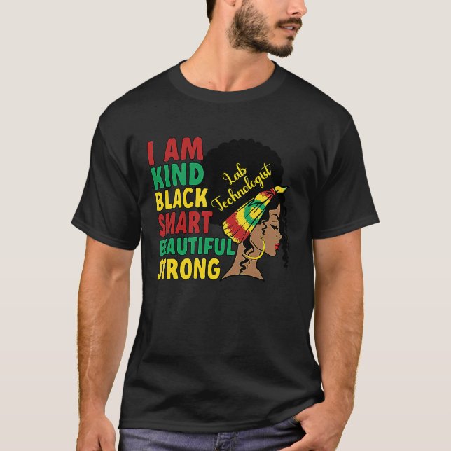 Black Lab Technologist African American Laboratory T-Shirt (Front)