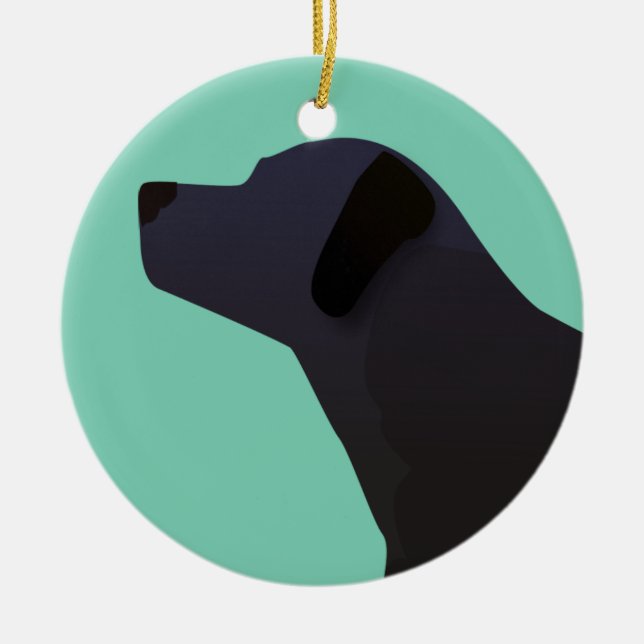 Black Lab Templates Ready to Customise Ceramic Ornament (Front)