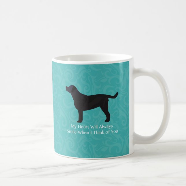 Black Lab Thinking of You Design Coffee Mug (Right)