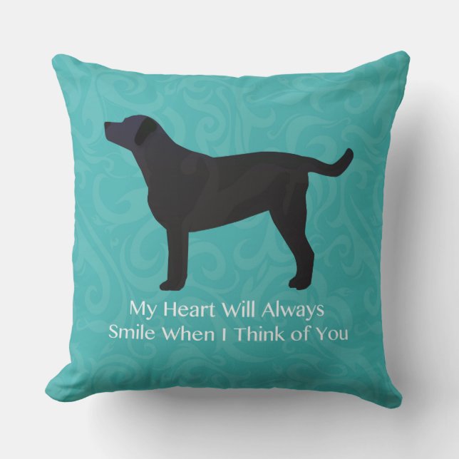 Black Lab Thinking of You Design Cushion (Front)