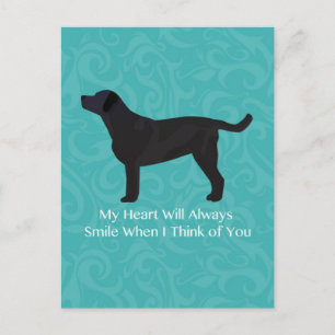 Black Lab Thinking of You Design Postcard