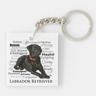 Black Lab Traits Keychain