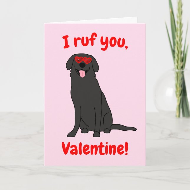 Black Lab Valentine Card (Front)