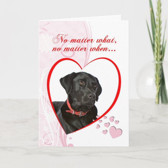 Black Lab Valentine Holiday Card (Front)