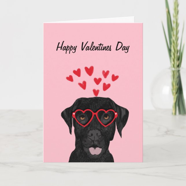 Black Lab valentines day card (Front)