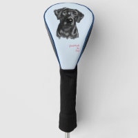 Black Lab Watercolor Dog Golf Head Cover