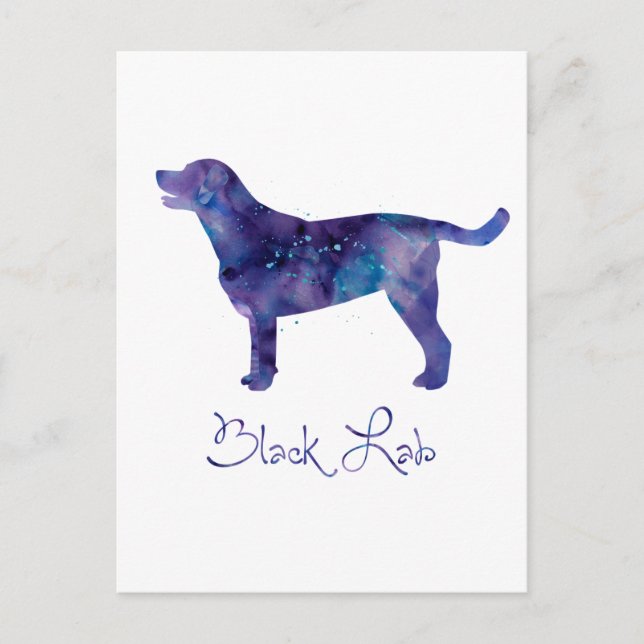 Black Lab Watercolor Postcard (Front)
