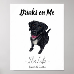 Black Lab Wedding Drink Sign