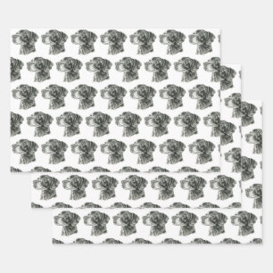 Black Lab Wrapping Paper Sheet