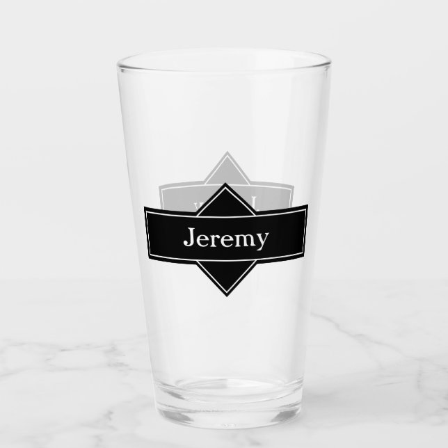 Black Label Groomsmen Gift Beer Glass (Front)
